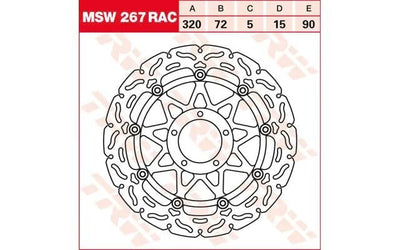 Trw bremsscheibe msw267rac rotor rotors de frein ra flottant vers le bas