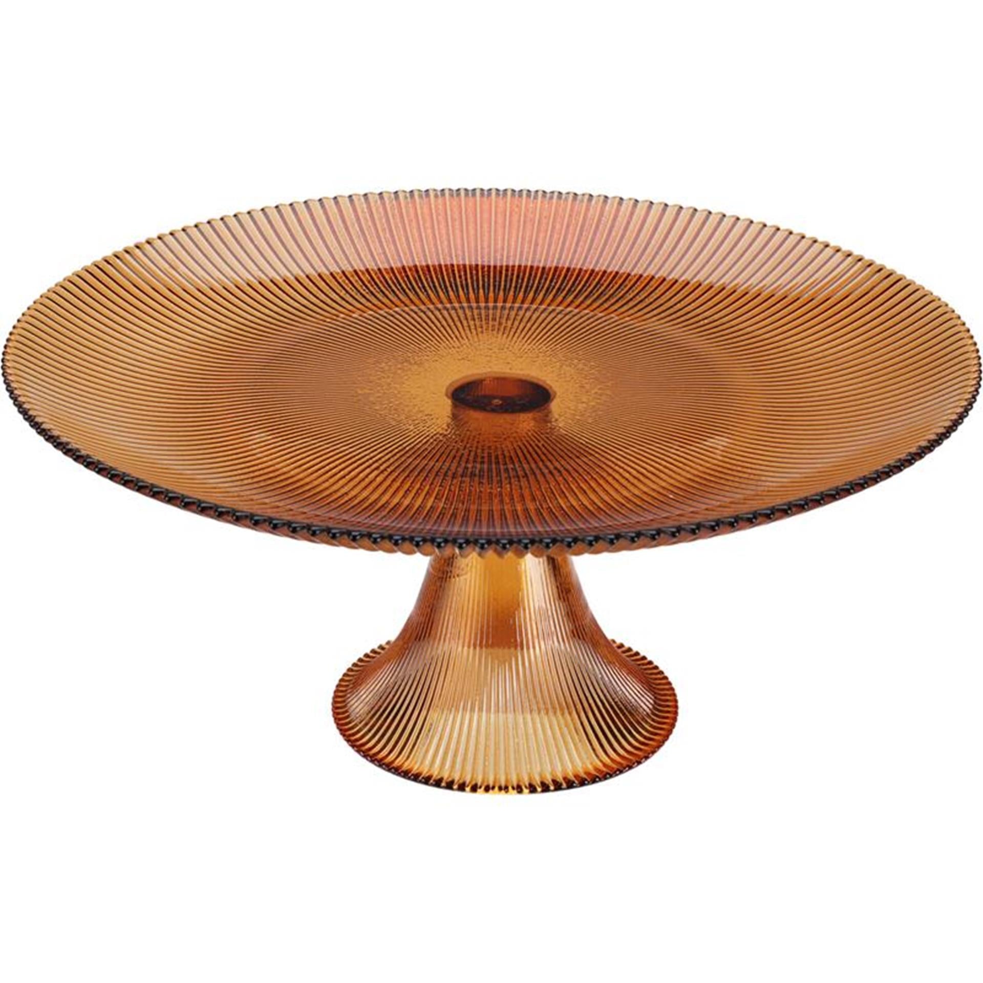 Assiette à gâteau Home Styling verre 28cm ambre