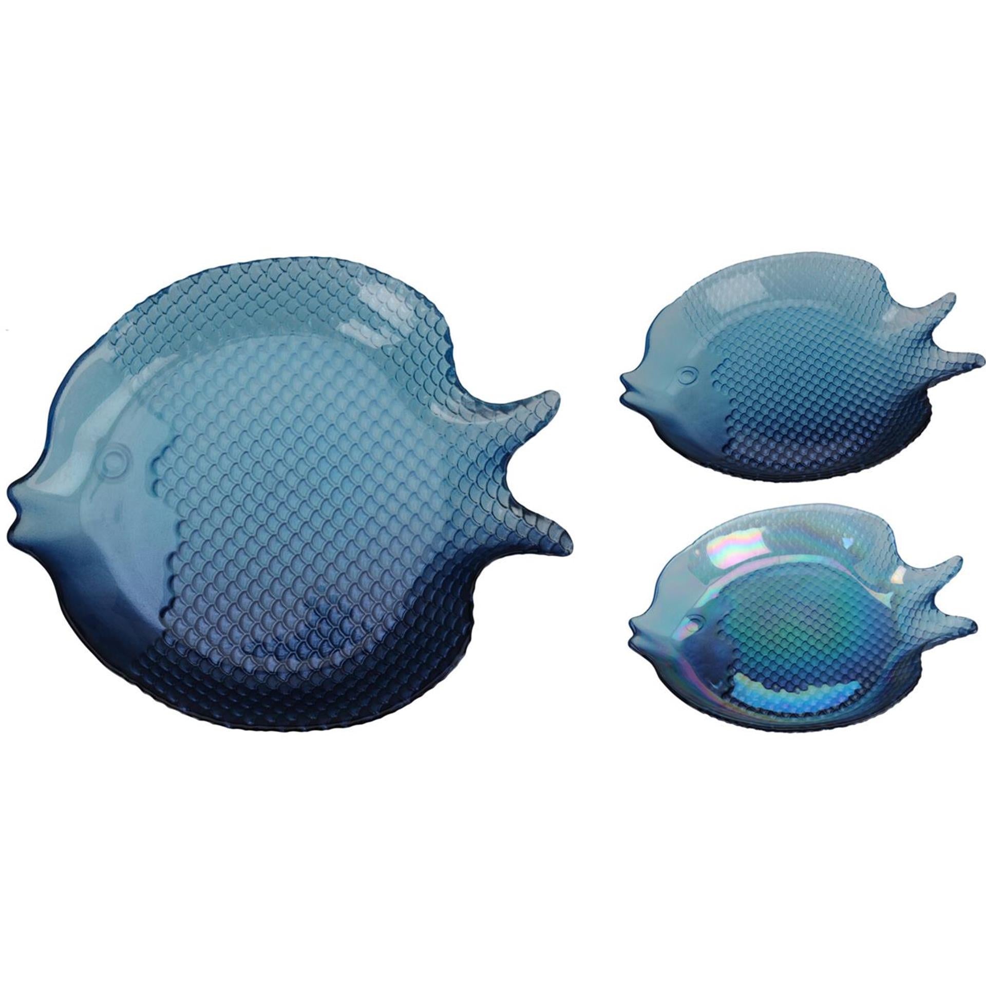 Bol de décoration en verre 160x140x20mm, poisson