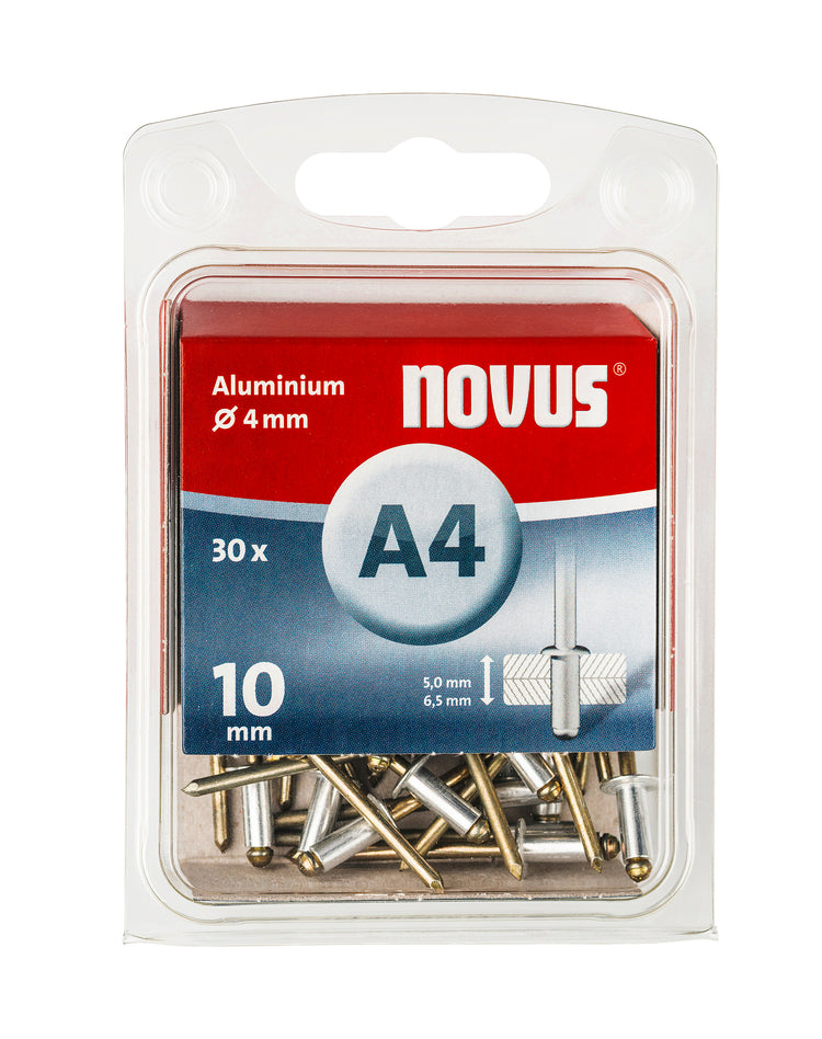 Rivet aveugle Novus a4 x 10mm | aluminium sb | 30 pièces - 045-0025 045-0025