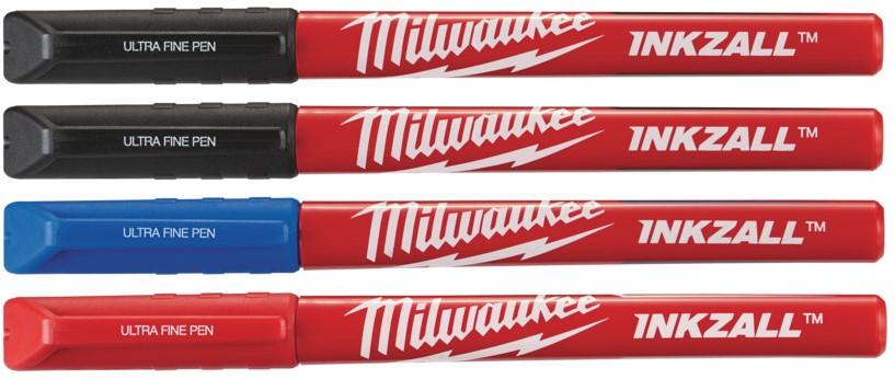 Milwaukee accessoires stylos de couleur à pointe fine inkzall - 4pc - 48223165