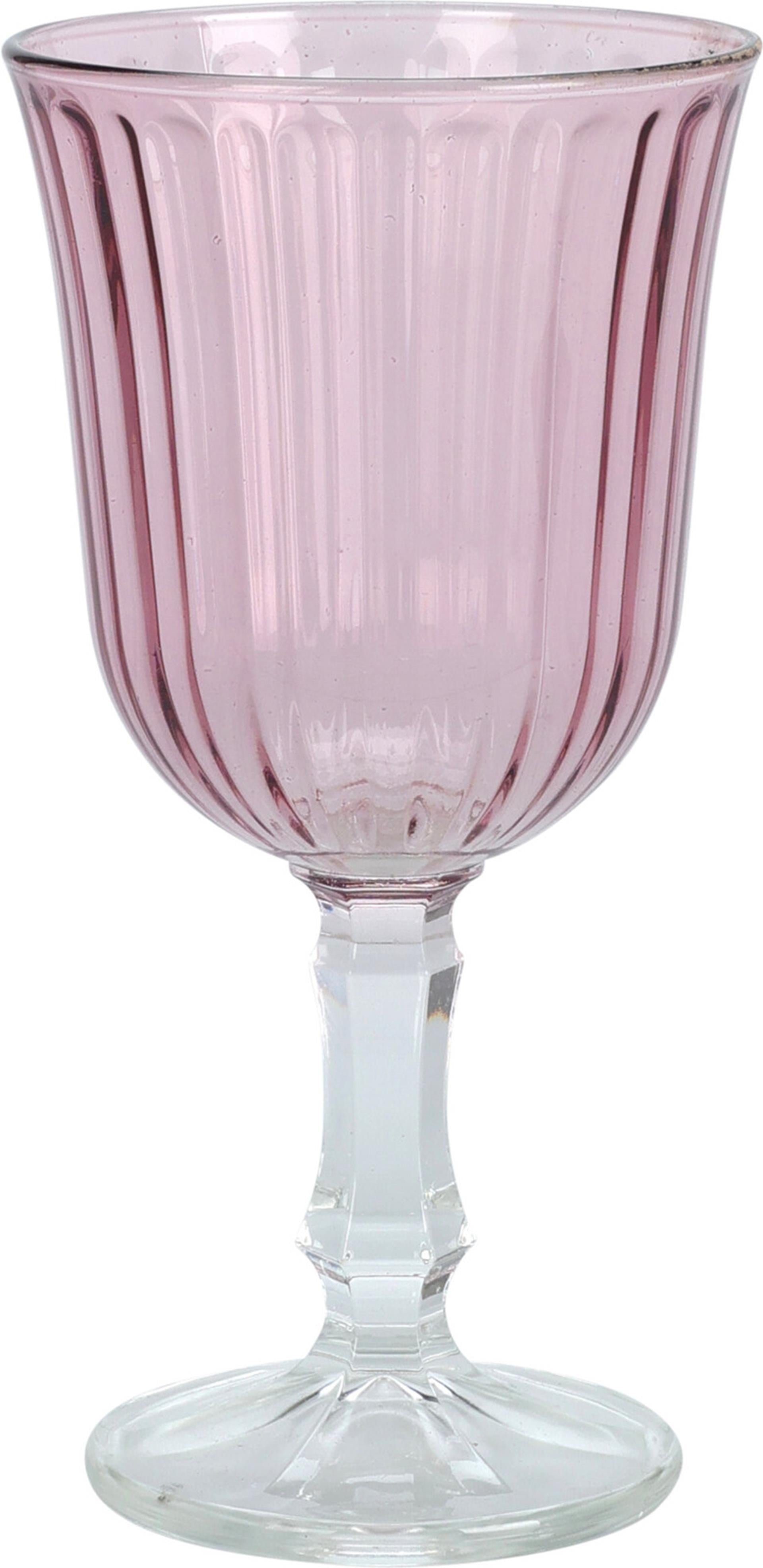 Verres à vin rose strié 240ml boîte de 6