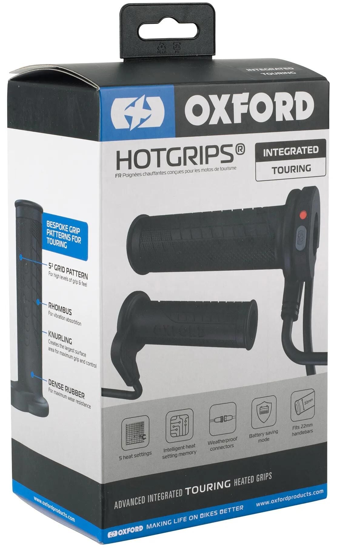 Poignées chauffantes Oxford hotgrips®advanced poignées chauffantes intégrées avancées intégr. tournée