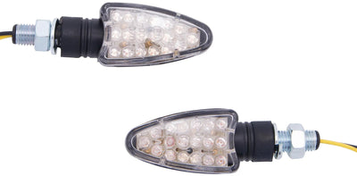 Indicateur LED Spec-x flèche clignotant LED ar noir, manche courte, paire