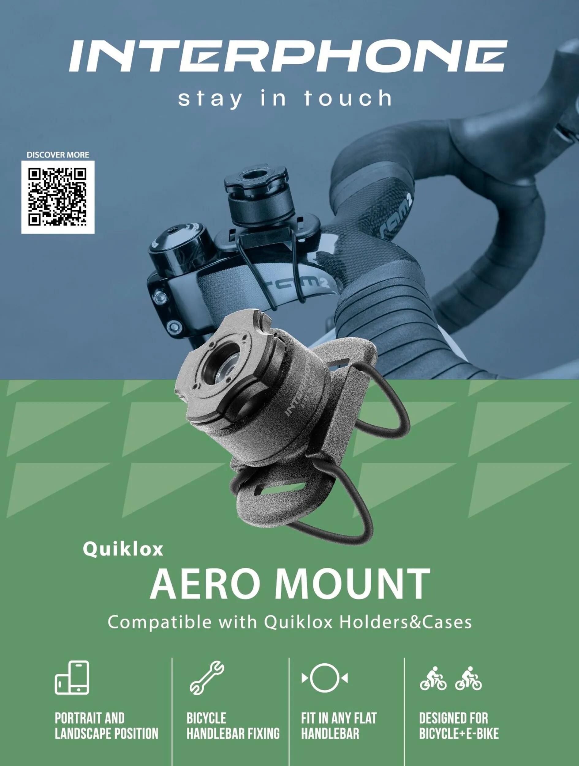 Interphone support de coque de téléphone portable quiklox caseholder q-lox uni bikes