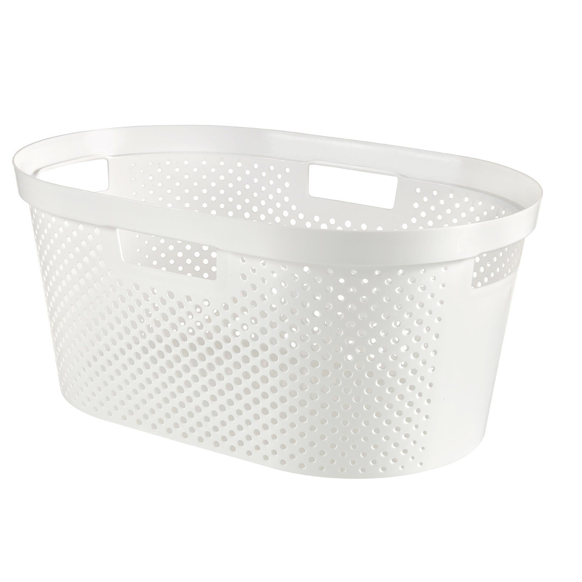 Curver infinity dots panier à linge 40l blanc
