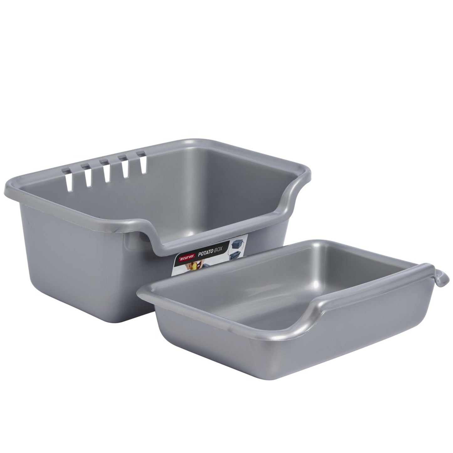 Boîte de pelage de pommes de terre Curver 29x24.5x40.1 cm 20L argent