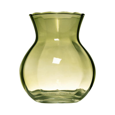Vase en verre à hachette yves tourbillonnant vert ø11xh13cm