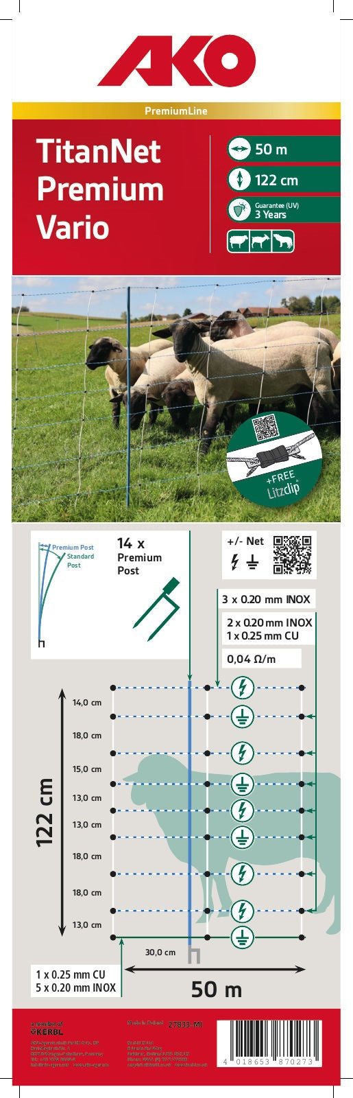 Ako products mouton nettitan premium vario 122 cm x 50m double enclos 1