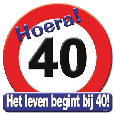 Panneau de signalisation en forme de bouclier couronne Paperdreams - 40 ans