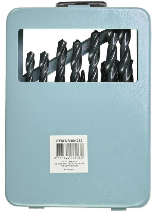 Coffret de forets à cassette en acier HSS 19 pièces