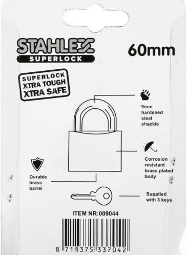 Produits cadenas superlock 60mm plus3 clés