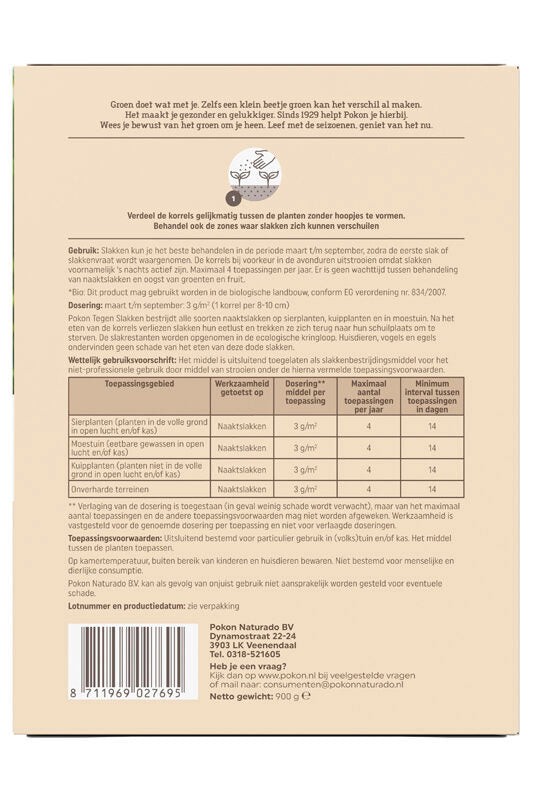 Pokon bio contre les escargots granulés 900gr