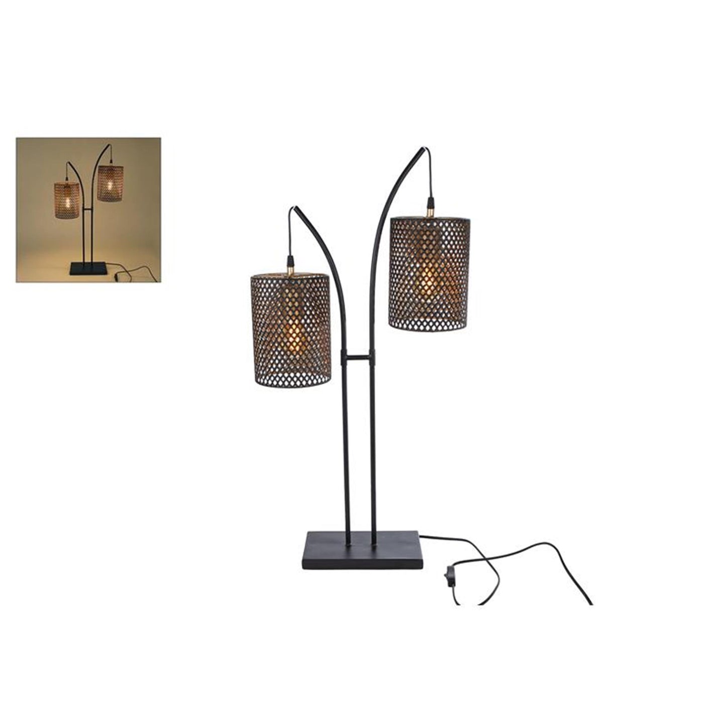 Cosydecor lampe sur pied Joop noir 20x53x76cm