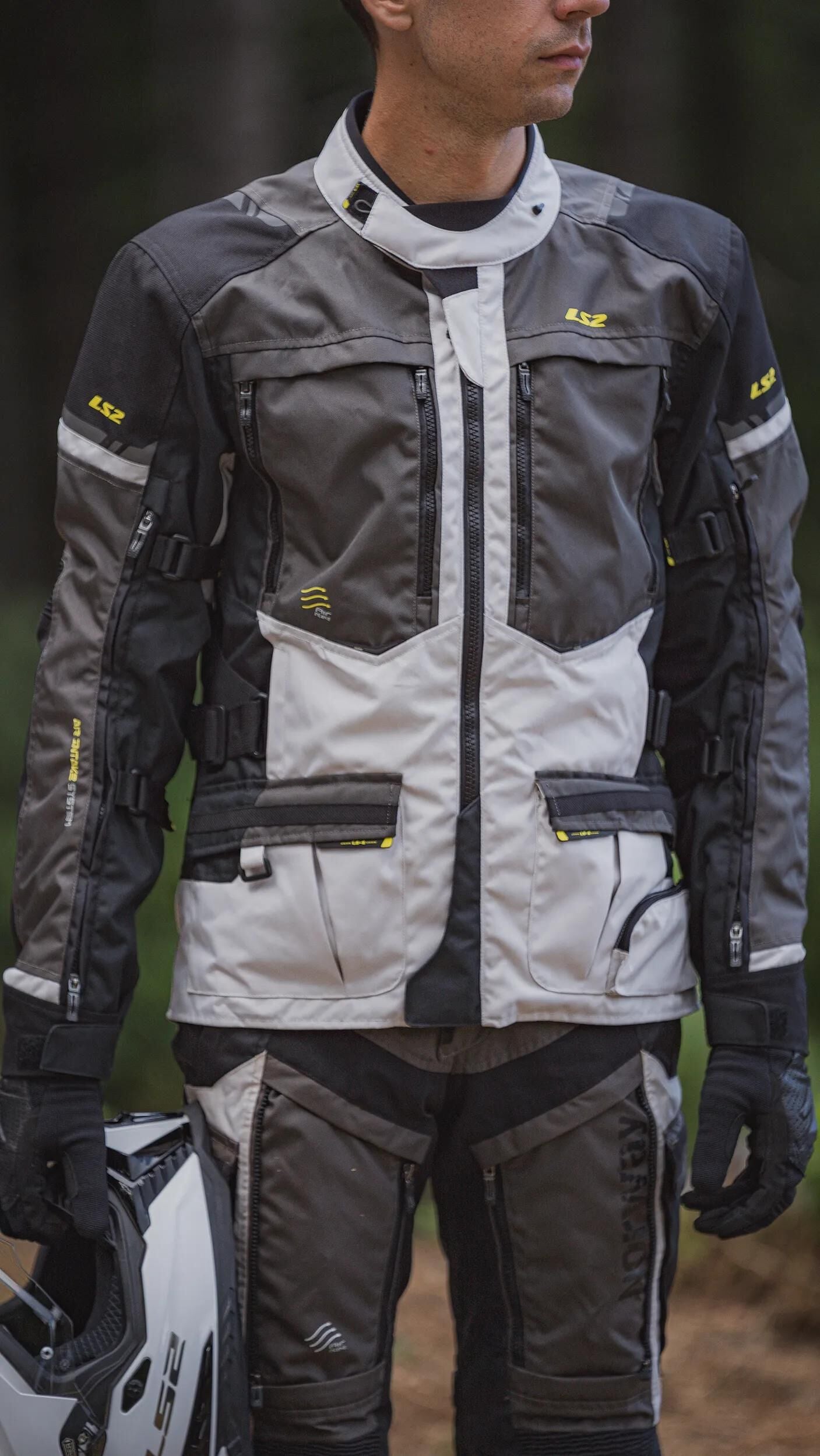 Ls2 veste norvège veste norvège homme noir gris jaune 3xl