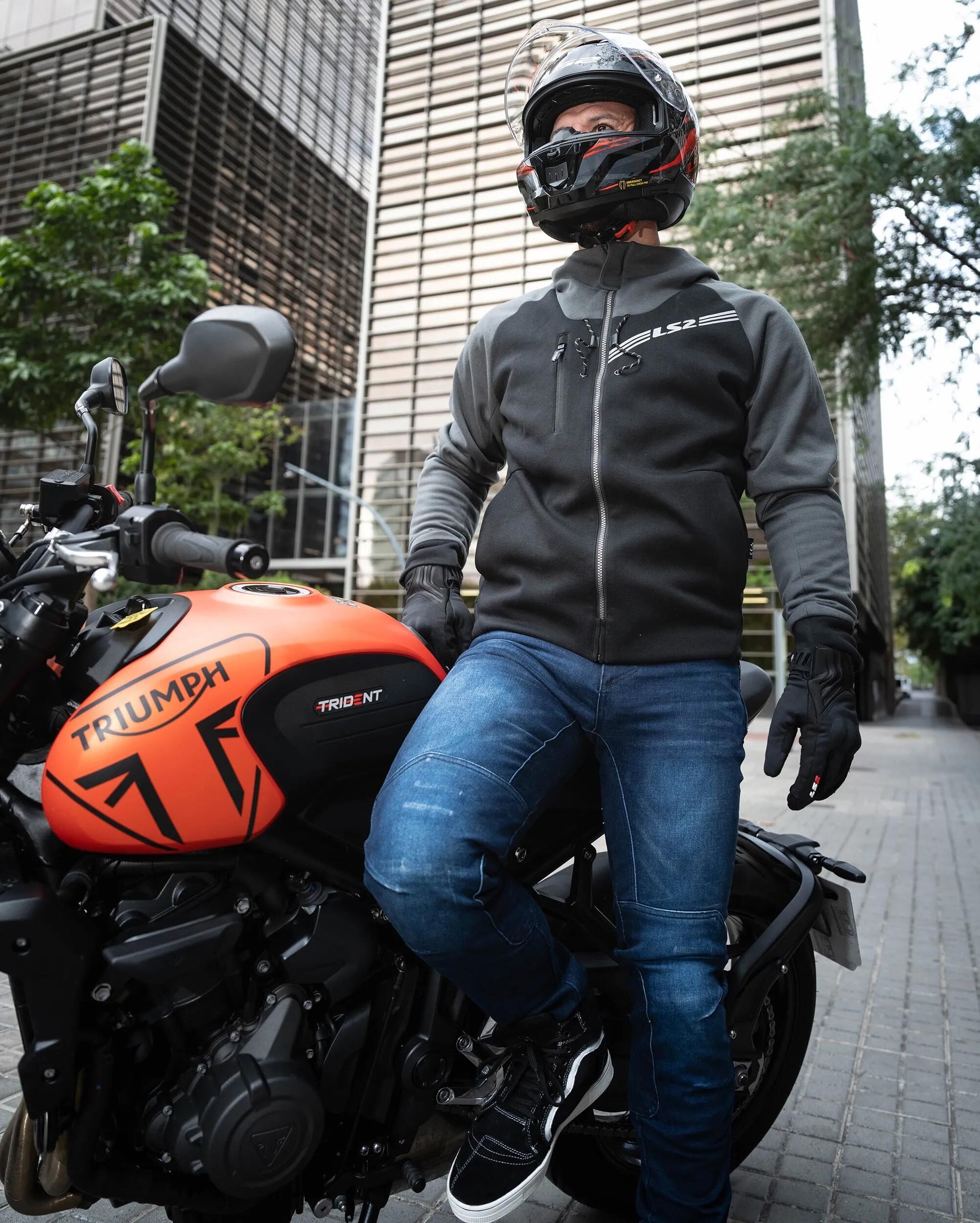 Ls2 veste throttle veste throttle homme noir gris foncé m