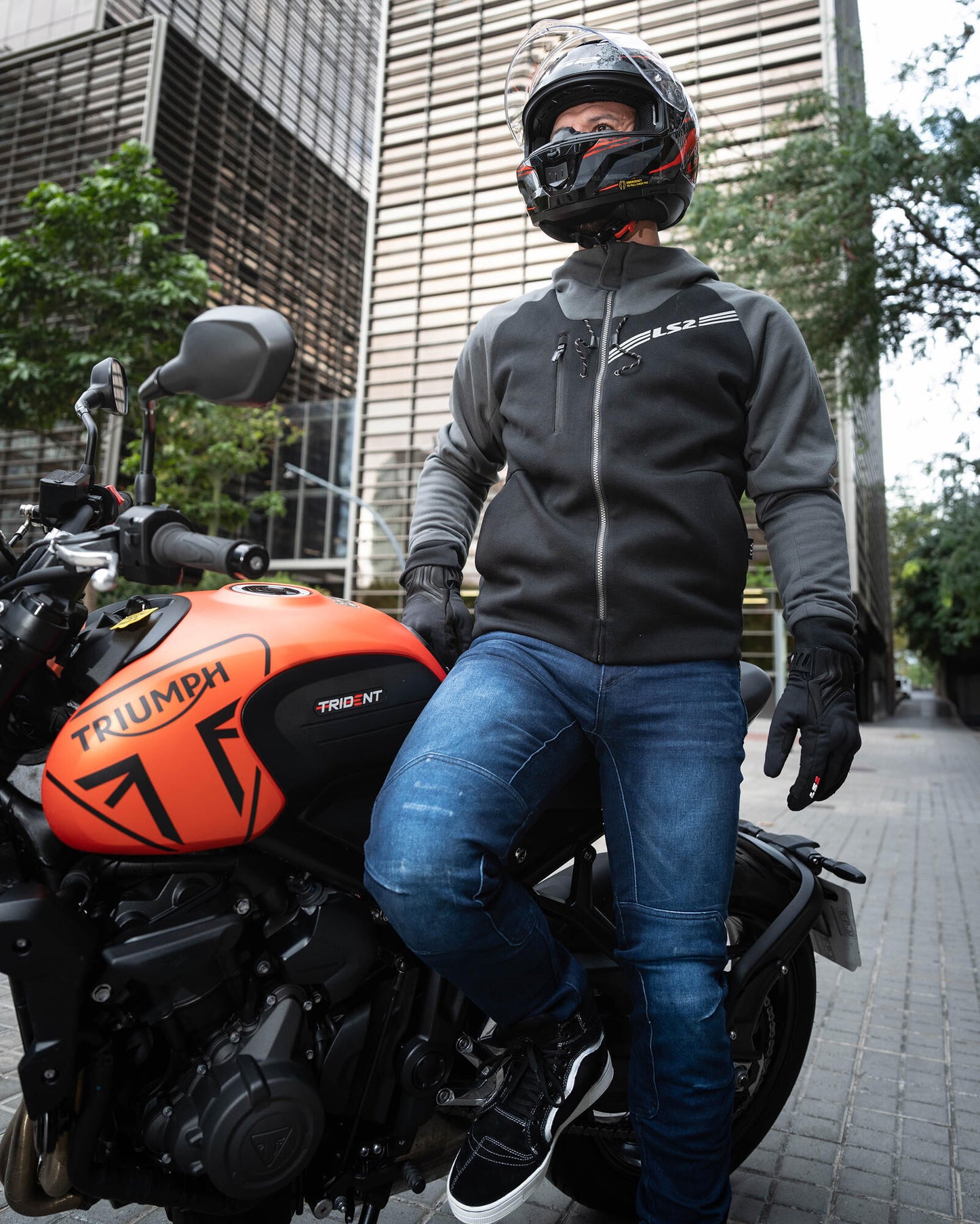 Ls2 veste throttle veste throttle homme noir gris foncé l