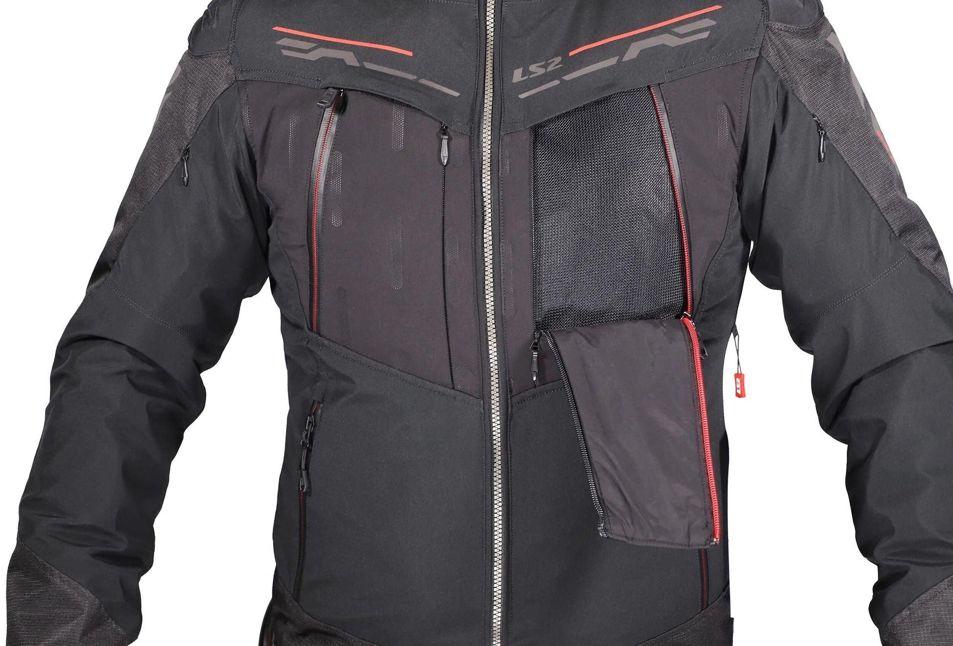 Ls2 veste zirconium evo homme veste zirconium evo homme noir rouge gr. m