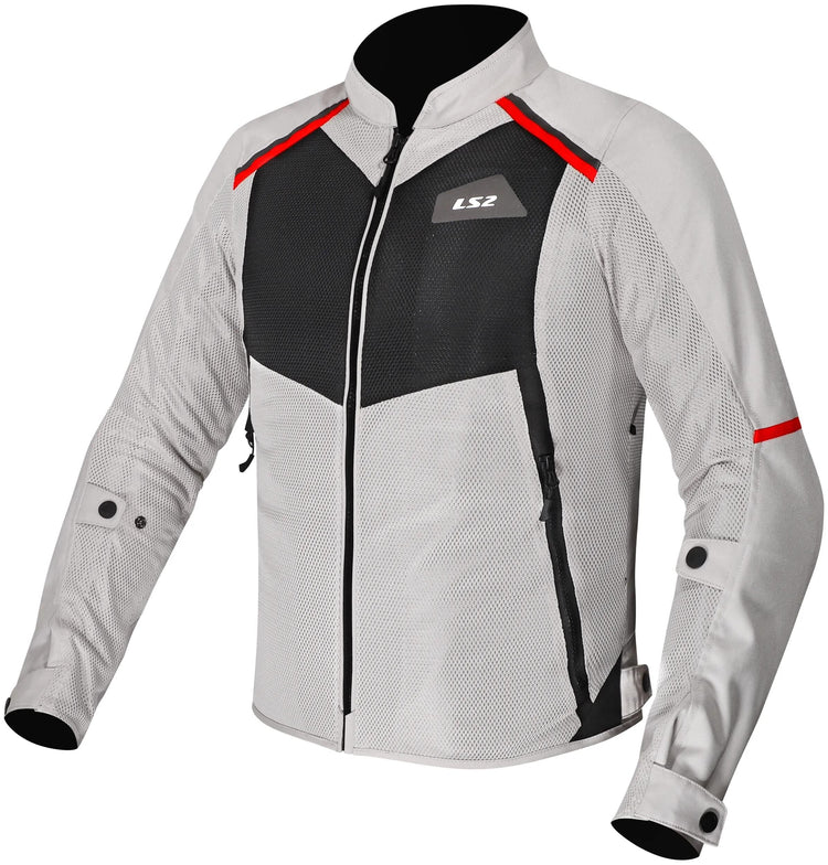 Ls2 veste brise homme veste brise hommes gris noir rouge gr. s