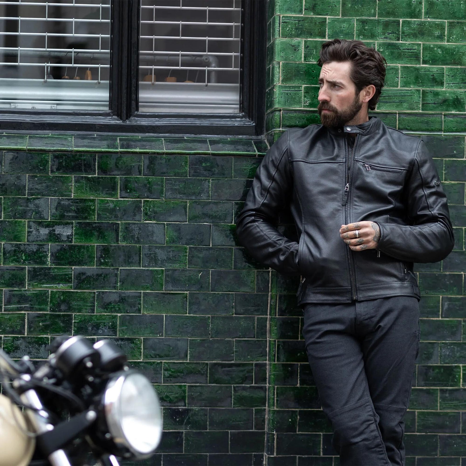Oxford Jacket Walton 2.0 AA Leather Black Gr. l