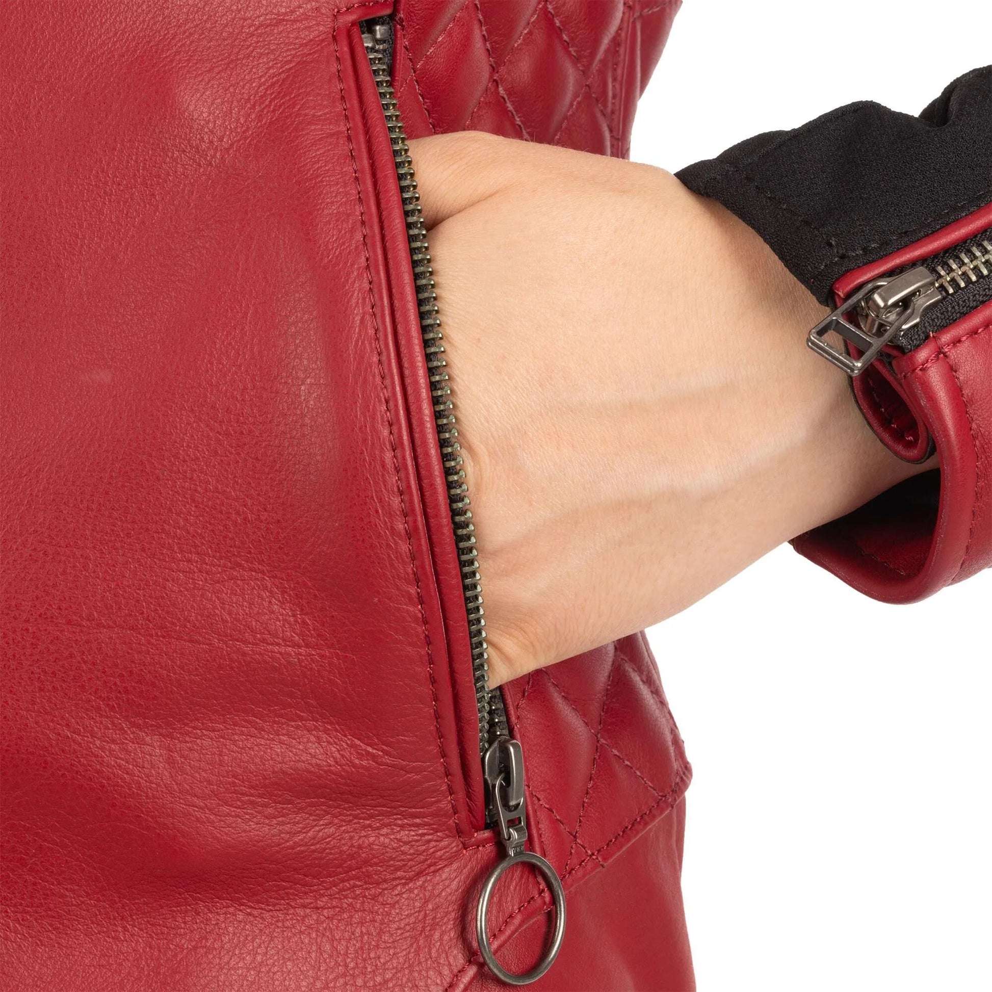 Veste en cuir oxford rad ws rouge 38