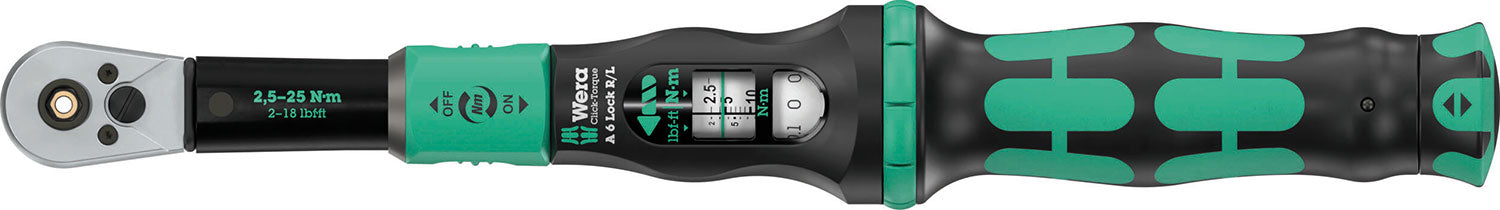 Verrouillage à couple clic Wera avec verrouillage dynamométrique 6 r l, embout (1 4 ) (2,5-25 nm)