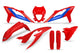 Kit de garniture de carrosserie Ufo plast ufo beta rouge bleu