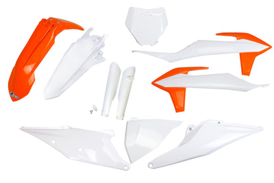 Kit garniture carrosserie Ufo plast ufo ktm oem orange blanc