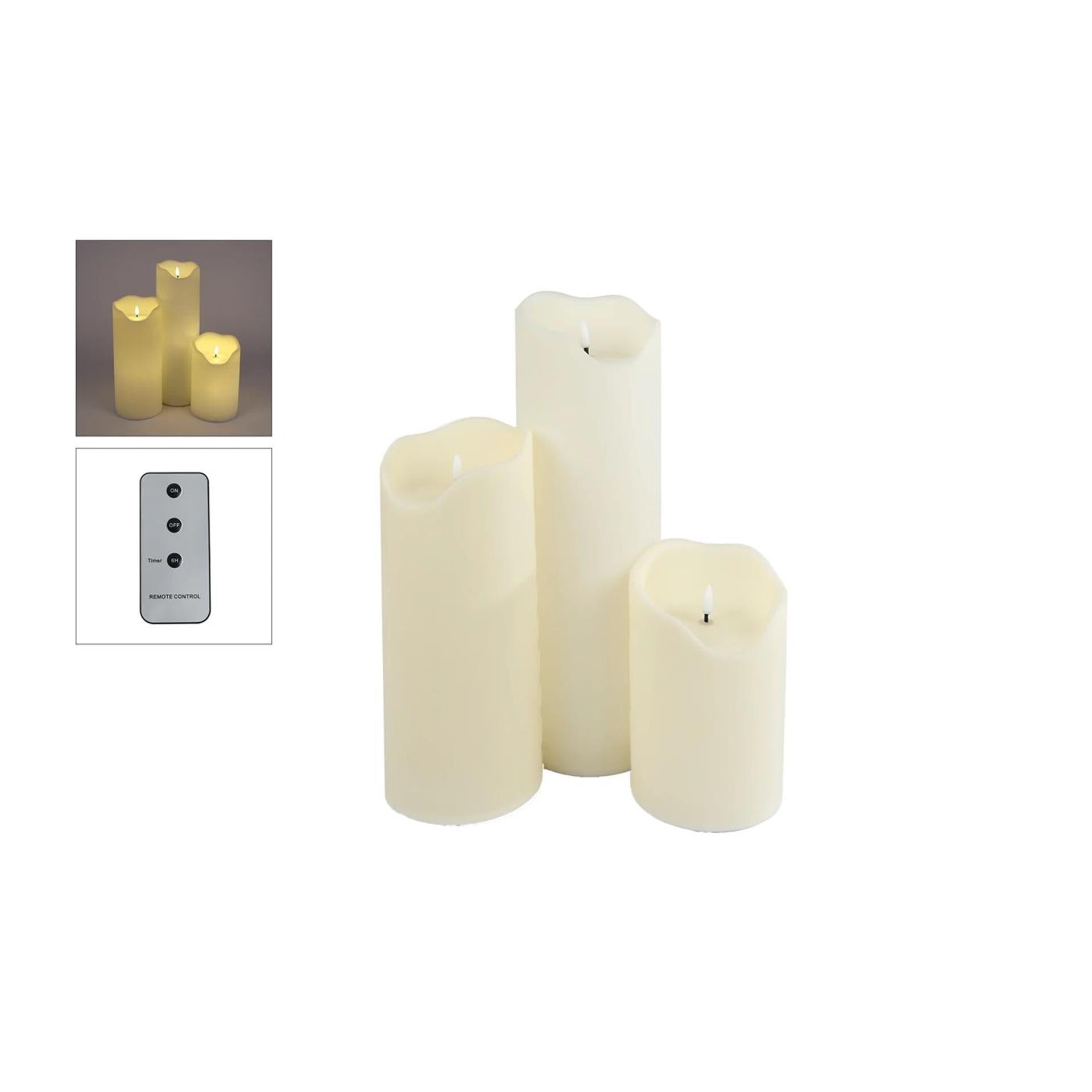 Set de bougies LED 3 pièces extérieur xl