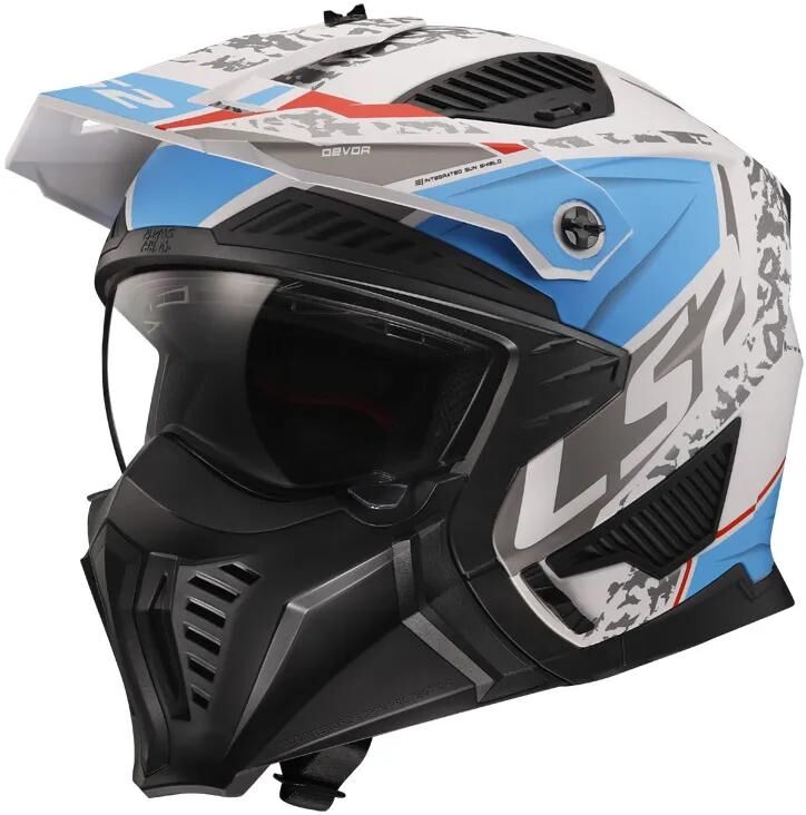 Casque modulaire LS2 OF606 Drifter Devor casque OF606 Drifter Devor XXL blanc bleu mat