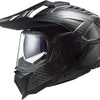Casque enduro Ls2 mx701 explorer carbon solid, matériau : carbone laqué, casque à double fermeture D mx701 exp.car. solide l noir