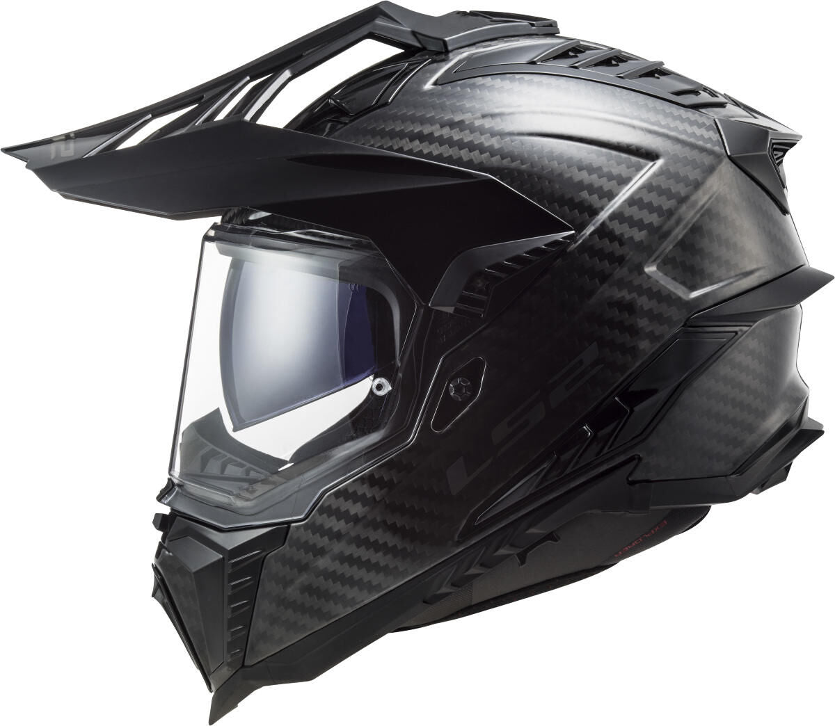 Casque enduro Ls2 mx701 explorer carbon solid, matériau : carbone laqué, casque à double fermeture D mx701 exp.car. solide m noir