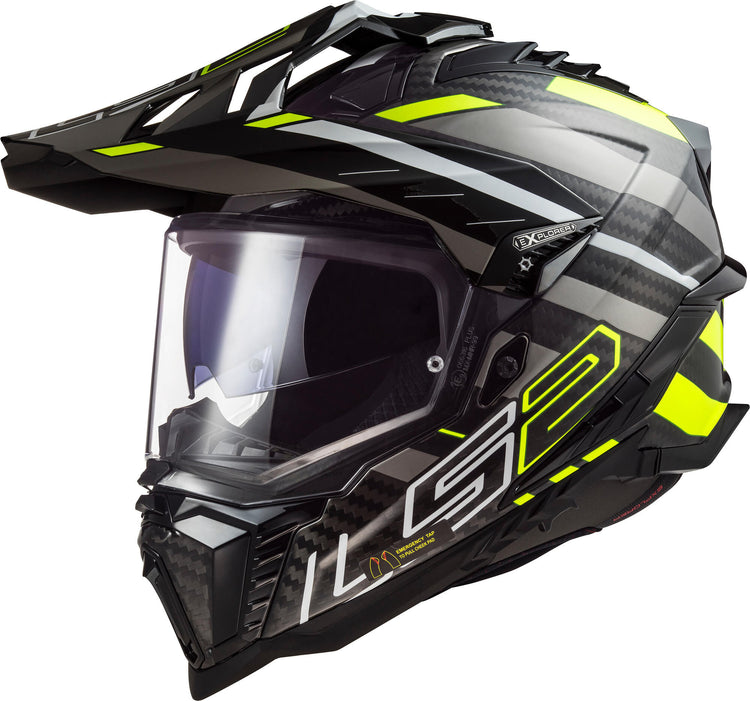 Casque enduro LS2 MX701 Explorer Carbon Edge. casque mx701 exp.car. bord xl bl. crier. titane