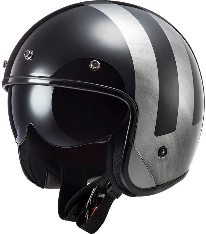 Casque jet Ls2 of601 bob ii lignes casque of601 bob ii lignes l jeans noir