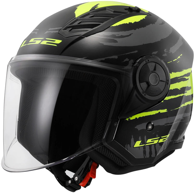 Ls2 casque jet of616 airflow ii brush casque of616 airfl.ii brush m noir jaune