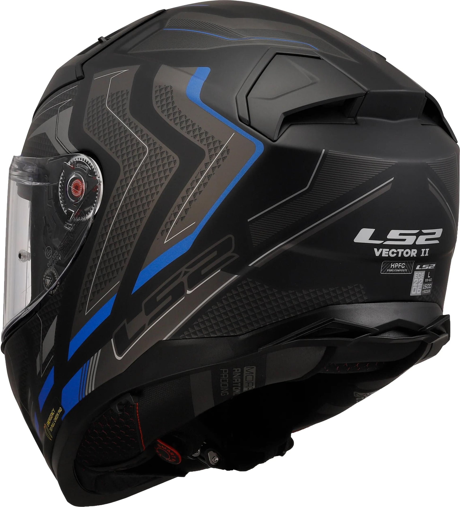 Casque intégral LS2 FF811 Vector II Alizer, casque FF811 Vect. II Alizer M noir bleu