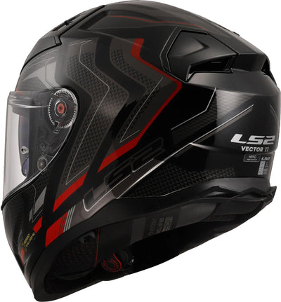 Casque intégral LS2 FF811 Vector II Alizer, casque FF811 Vect. II Alizer M noir rouge
