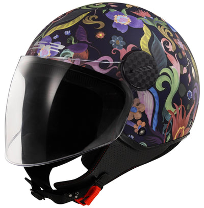 Casque jet Ls2 de 558 Sphere Lux II Bloom, casque de 558 SPH. ii bloom m bleu coloré