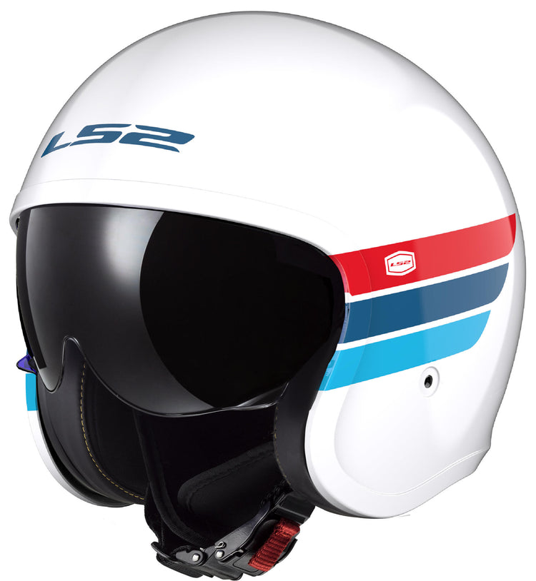 Casque jet Ls2 of599 ii spitfire retro casque of599 spitf.ii retro m blanc rouge bleu