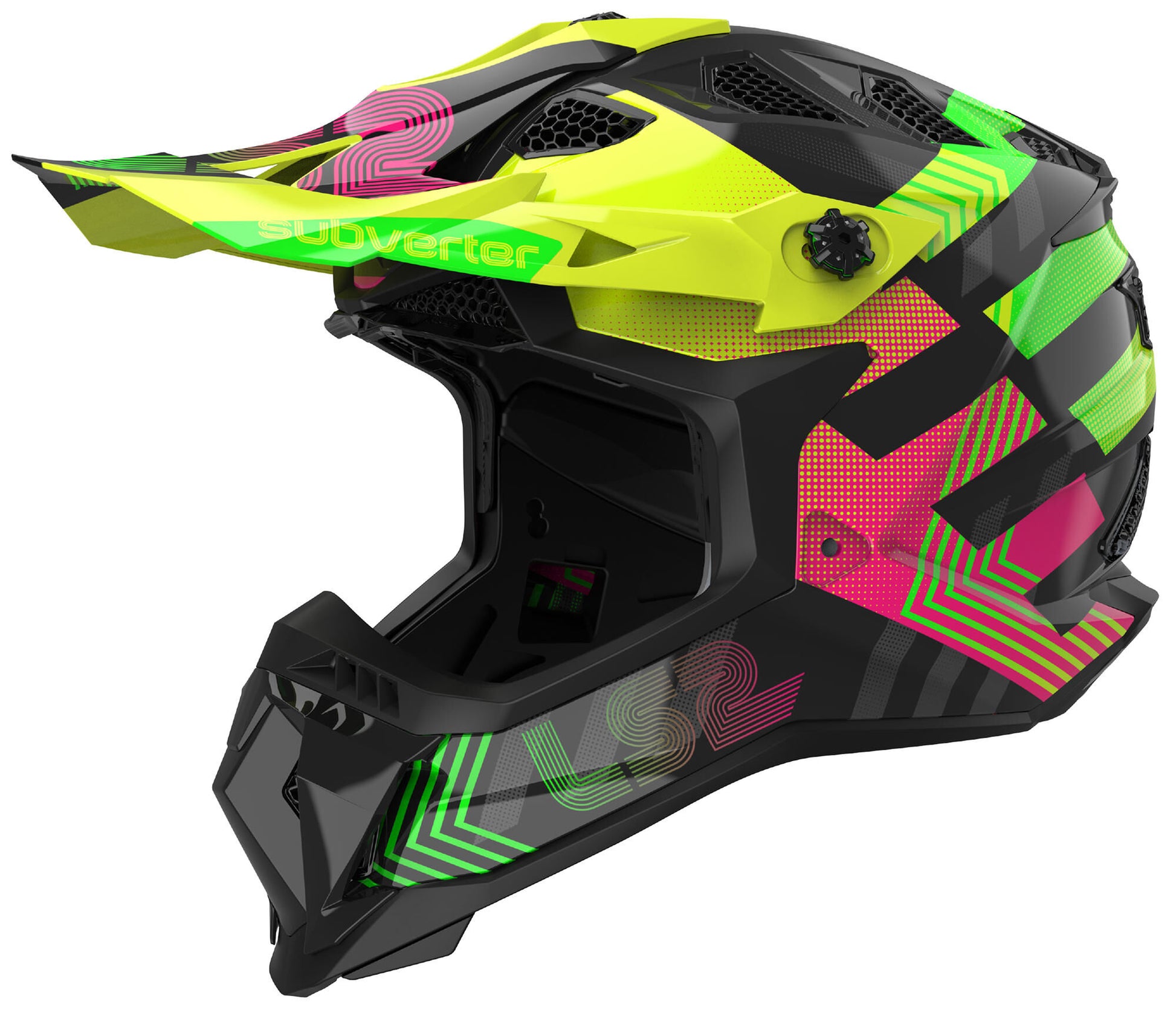 Casque de motocross Ls2 mx700 subverter evo casque chromatique mx700 subv.evo chrom. page xxl jaune. vert