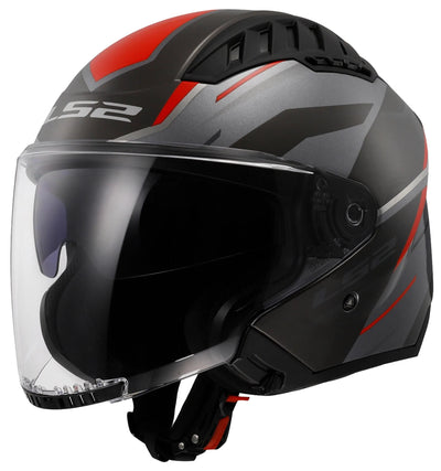 Ls2 de 600 copter ii casque jet urbain casque de 600 copt. ii diston m bl gris rouge