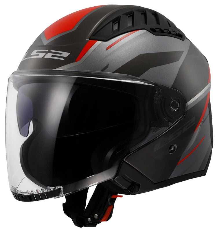 Ls2 de 600 copter ii casque jet urbain casque de 600 copt. ii diston m bl gris rouge