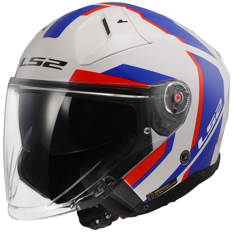 Ls2 of603 infinity ii focus casque jet casque of603 infi. ii foc. m blanc bleu rouge