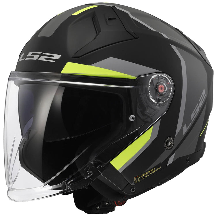 Ls2 of603 infinity ii focus casque jet casque of603 infi. ii foc. xl noir jaune. gris