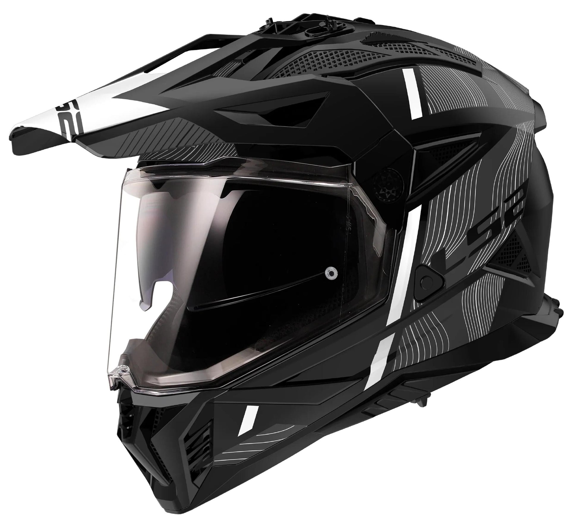 Casque enduro LS2 MX702 Pioneer II Hill. casque mx702 pawn.ii hill xl bl. blanc mat