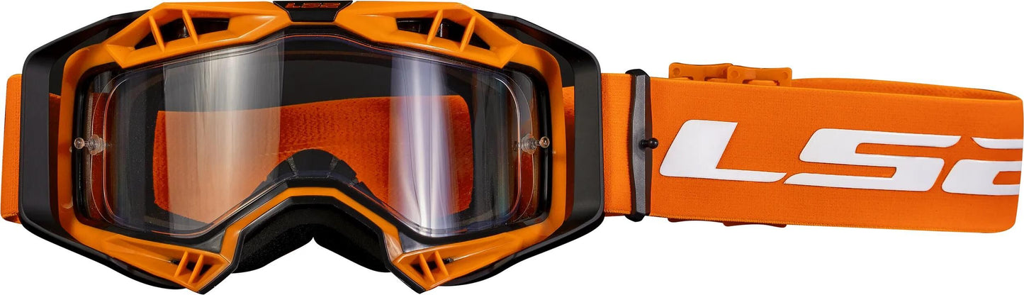 Ls2 aura enduro lunettes de motocross lunettes aura enduro noir orange