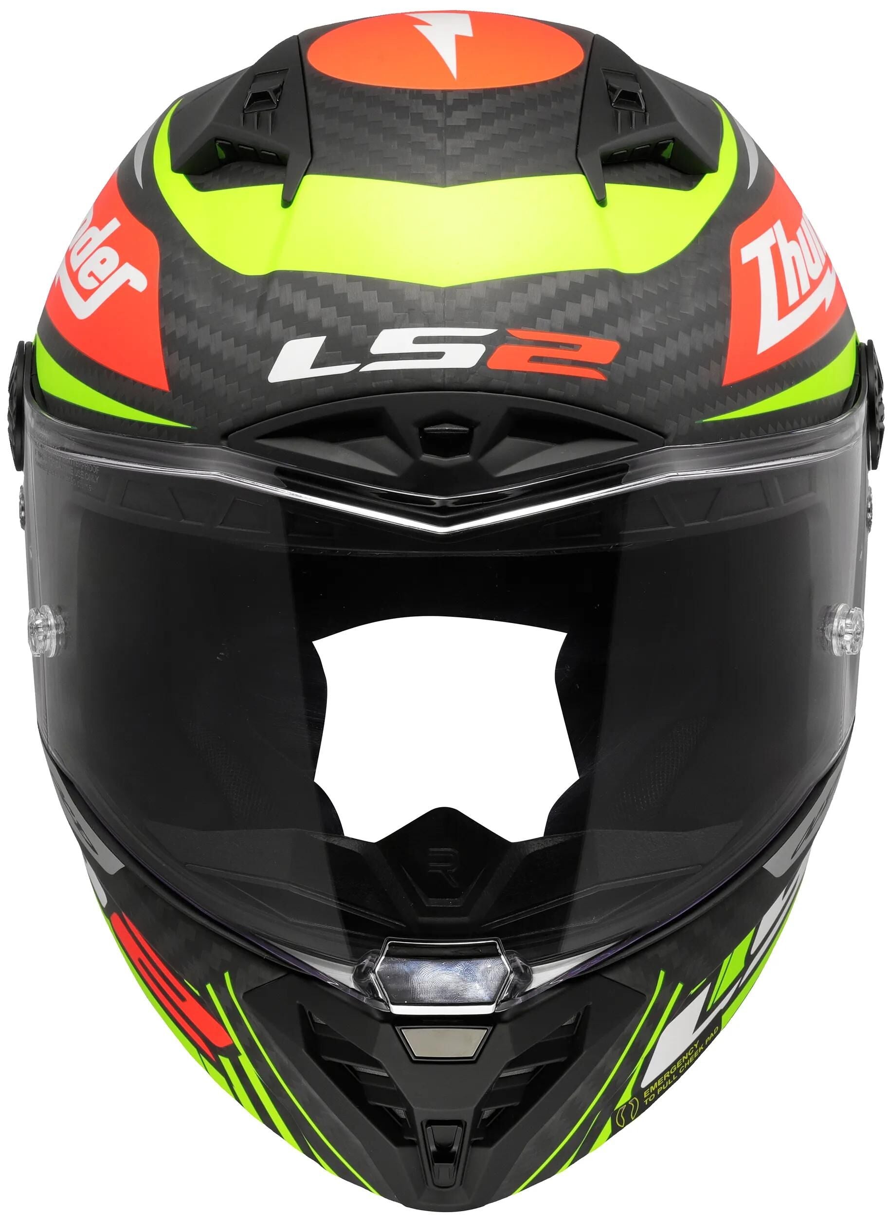 Casque intégral LS2 FF805 Thunder Carbon GP Aero réplique noir. casque ff805 Thunder gp aero rep.noir xl