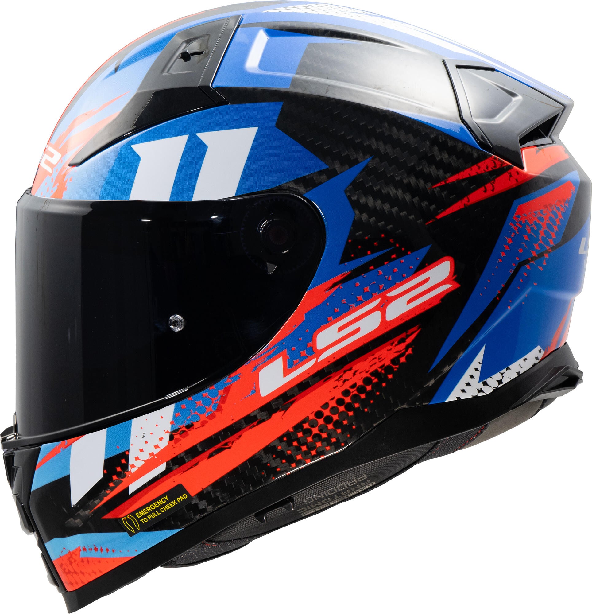 Casque intégral LS2 FF811 Vector II Carbon Tantic. casque ff811 vector ii tantic 3xl bleu rouge