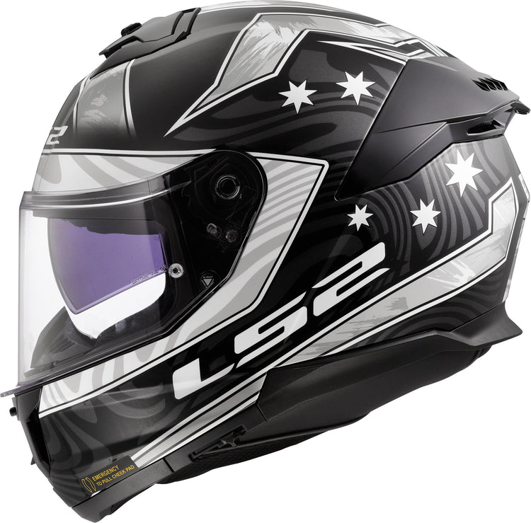 Casque intégral LS2 FF808 Stream II Galdam. casque ff808 stream ii galdam xxl bl. blanc