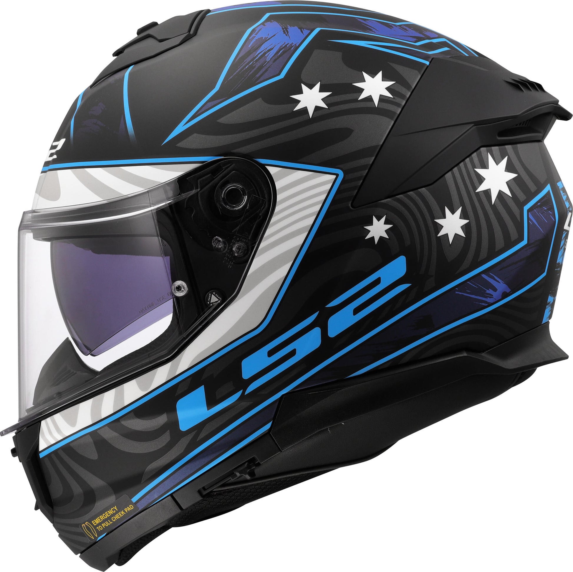 Casque intégral LS2 FF808 Stream II Galdam. casque ff808 stream ii galdam l bl. bleu